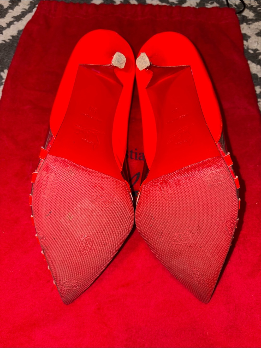 Christian Louboutin Pink/Coral Pointed Heels - Picture 7 of 13